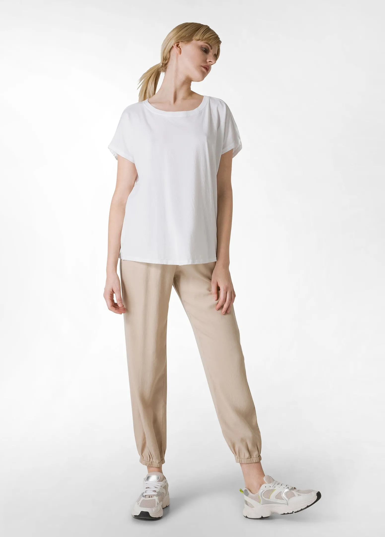 DEHA Top & T-Shirts*T-Shirt Con Inserti In Raso Bianco