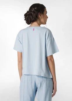 DEHA Top & T-Shirts*T-Shirt Con Taschino In Tweed Blu