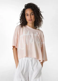 DEHA Top & T-Shirts*T-Shirt Cropped Leggera Effetto Vintage Rosa