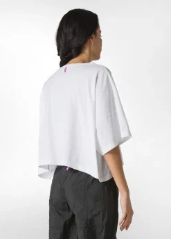 DEHA Top & T-Shirts*T-Shirt Cropped Leggera Effetto Vintage Bianco