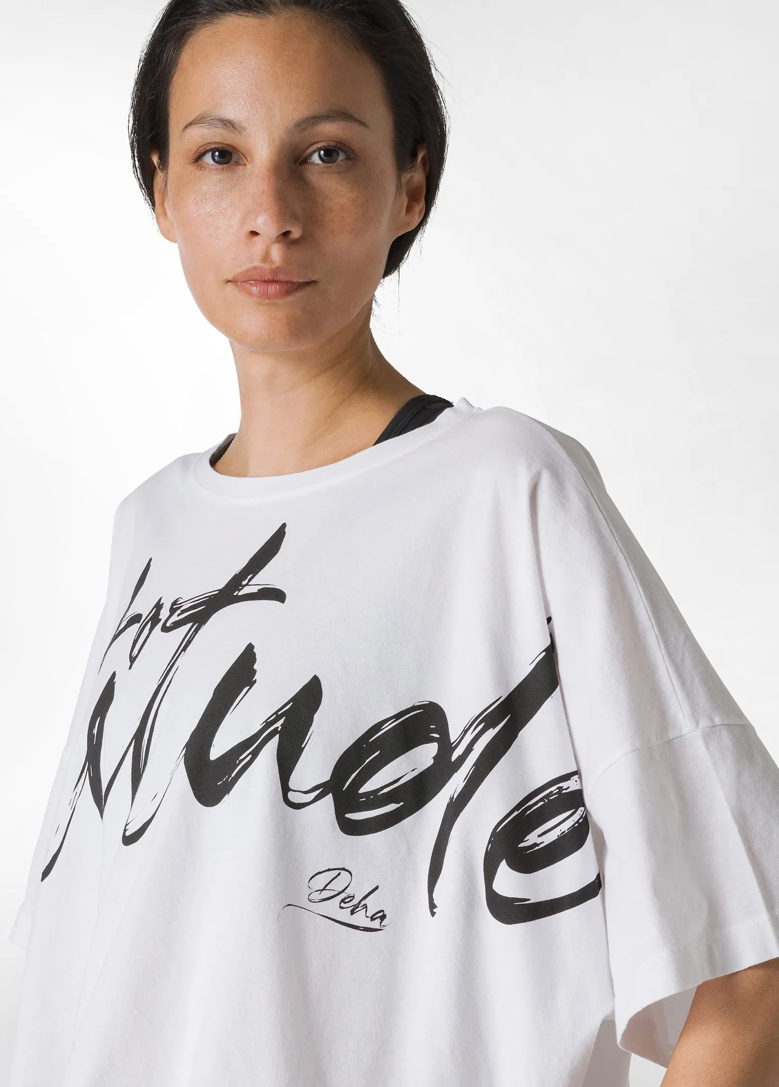 DEHA Top & T-Shirts*T-Shirt Cropped Leggera Effetto Vintage Bianco