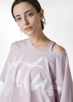 DEHA Top & T-Shirts*T-Shirt Cropped Leggera Effetto Vintage Viola