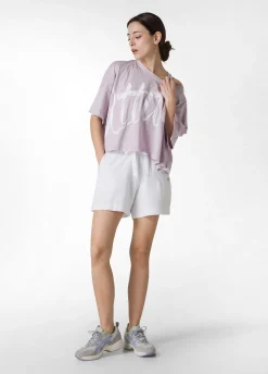 DEHA Top & T-Shirts*T-Shirt Cropped Leggera Effetto Vintage Viola