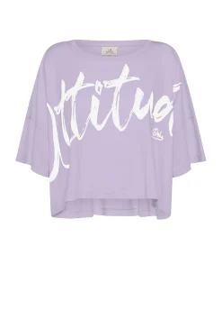 DEHA Top & T-Shirts*T-Shirt Cropped Leggera Effetto Vintage Viola