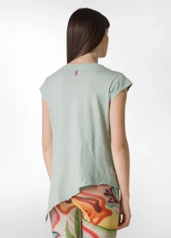 DEHA Top & T-Shirts*T-Shirt Fiammata Effetto Vintage Verde