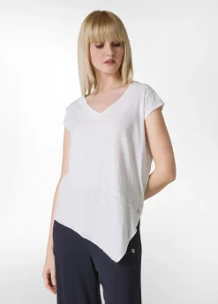 DEHA Top & T-Shirts*T-Shirt Fiammata Effetto Vintage Bianco