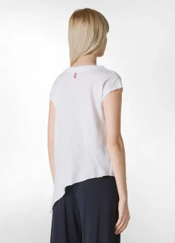 DEHA Top & T-Shirts*T-Shirt Fiammata Effetto Vintage Bianco