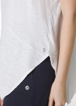 DEHA Top & T-Shirts*T-Shirt Fiammata Effetto Vintage Bianco