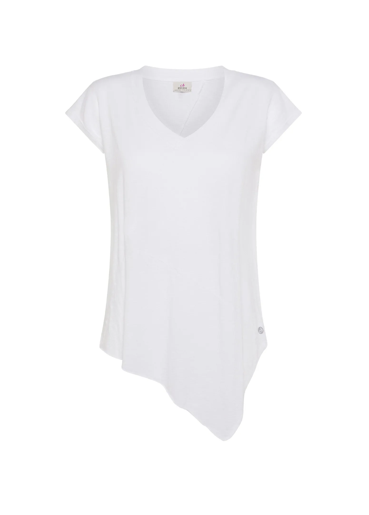 DEHA Top & T-Shirts*T-Shirt Fiammata Effetto Vintage Bianco