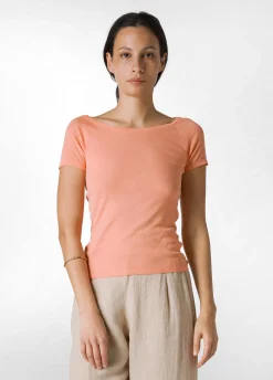 DEHA Top & T-Shirts*T-Shirt In Costina Leggera Arancio