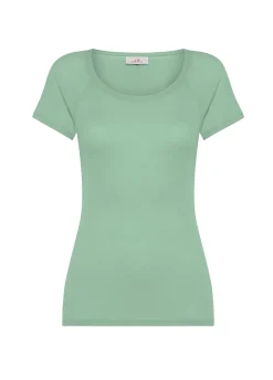 DEHA Top & T-Shirts*T-Shirt In Costina Leggera Verde