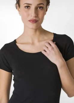 DEHA Top & T-Shirts*T-Shirt In Costina Leggera Nero