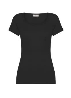 DEHA Top & T-Shirts*T-Shirt In Costina Leggera Nero