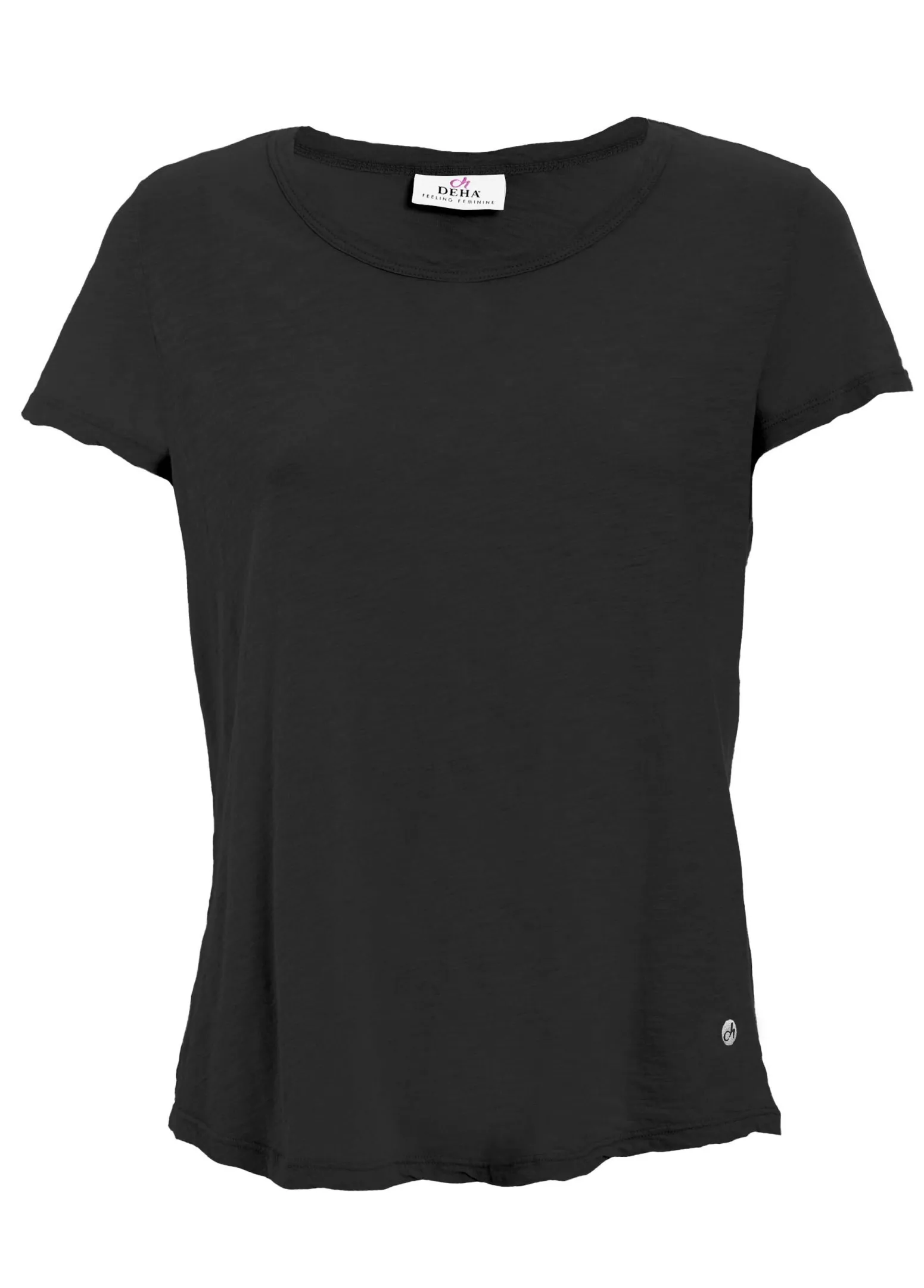 DEHA Top & T-Shirts*T-Shirt In Jersey Fiammato Nero