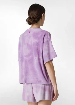 DEHA Top & T-Shirts*T-Shirt In Spugna Effetto Batik Viola