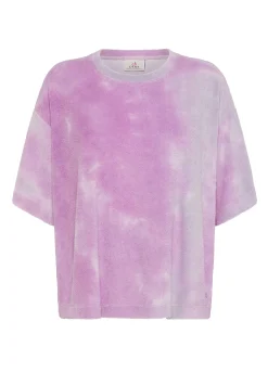 DEHA Top & T-Shirts*T-Shirt In Spugna Effetto Batik Viola