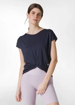 DEHA Top & T-Shirts*T-Shirt In Viscosa Con Nodo Blu