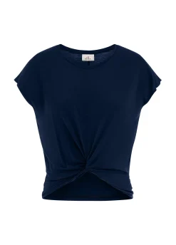DEHA Top & T-Shirts*T-Shirt In Viscosa Con Nodo Blu