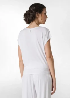 DEHA Top & T-Shirts*T-Shirt In Viscosa Con Nodo Bianco
