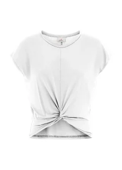 DEHA Top & T-Shirts*T-Shirt In Viscosa Con Nodo Bianco