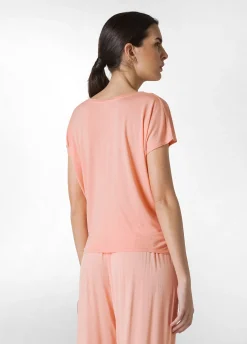 DEHA Top & T-Shirts*T-Shirt In Viscosa Con Nodo Arancio