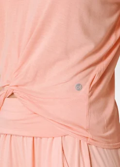 DEHA Top & T-Shirts*T-Shirt In Viscosa Con Nodo Arancio