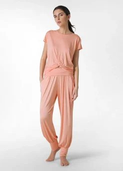 DEHA Top & T-Shirts*T-Shirt In Viscosa Con Nodo Arancio