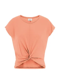 DEHA Top & T-Shirts*T-Shirt In Viscosa Con Nodo Arancio
