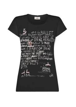 DEHA Top & T-Shirts*T-Shirt Leggera Con Stampa Nero