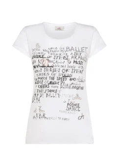 DEHA Top & T-Shirts*T-Shirt Leggera Con Stampa Bianco