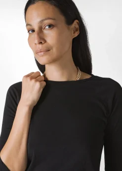 DEHA Top & T-Shirts*T-Shirt Manica 3/4 In Jersey Fiammato Nero