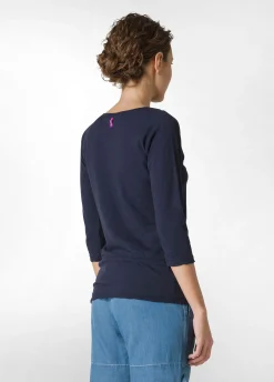 DEHA Top & T-Shirts*T-Shirt Manica 3/4 In Jersey Fiammato Blu