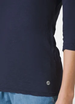 DEHA Top & T-Shirts*T-Shirt Manica 3/4 In Jersey Fiammato Blu