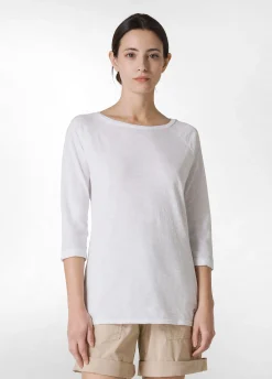 DEHA Top & T-Shirts*T-Shirt Manica 3/4 In Jersey Fiammato Bianco