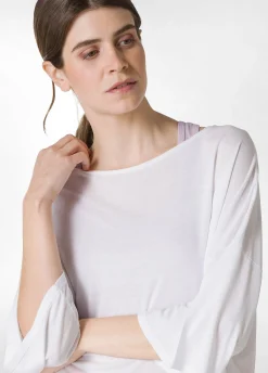 DEHA Top & T-Shirts*T-Shirt Maxi In Viscosa Bianco