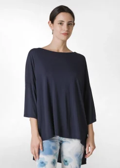 DEHA Top & T-Shirts*T-Shirt Maxi In Viscosa Blu