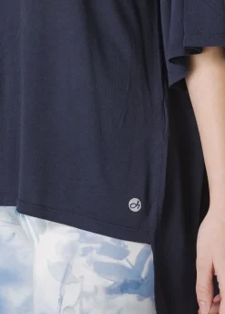 DEHA Top & T-Shirts*T-Shirt Maxi In Viscosa Blu