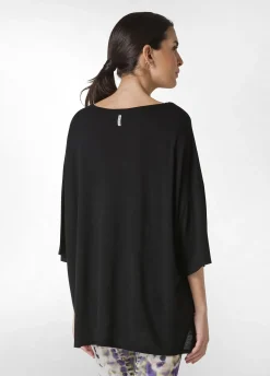 DEHA Top & T-Shirts*T-Shirt Maxi In Viscosa Nero