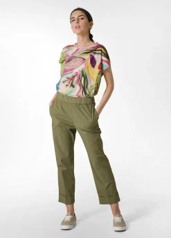 DEHA Top & T-Shirts*T-Shirt Organica Ampia Stampata Verde