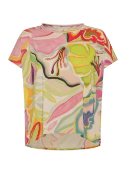 DEHA Top & T-Shirts*T-Shirt Organica Ampia Stampata Verde
