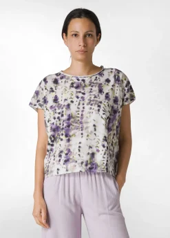 DEHA Top & T-Shirts*T-Shirt Organica Ampia Stampata Viola