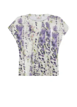 DEHA Top & T-Shirts*T-Shirt Organica Ampia Stampata Viola
