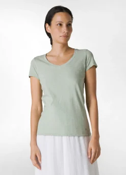 DEHA Top & T-Shirts*T-Shirt Scollo A V In Jersey Fiammato Verde