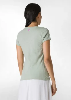 DEHA Top & T-Shirts*T-Shirt Scollo A V In Jersey Fiammato Verde