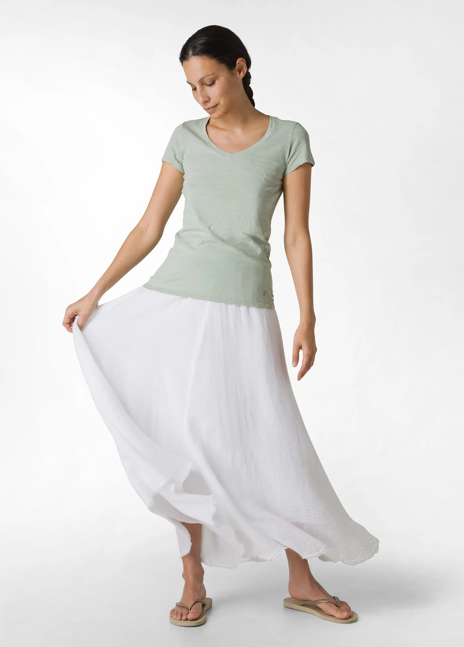 DEHA Top & T-Shirts*T-Shirt Scollo A V In Jersey Fiammato Verde