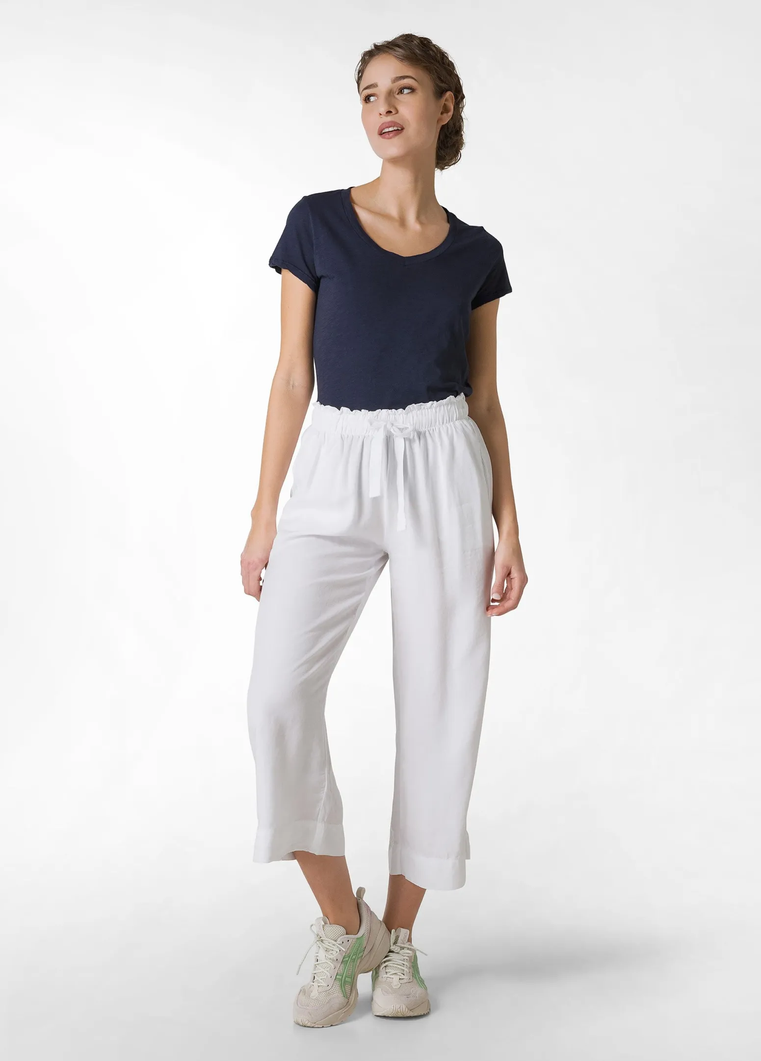 DEHA Top & T-Shirts*T-Shirt Scollo A V In Jersey Fiammato Blu