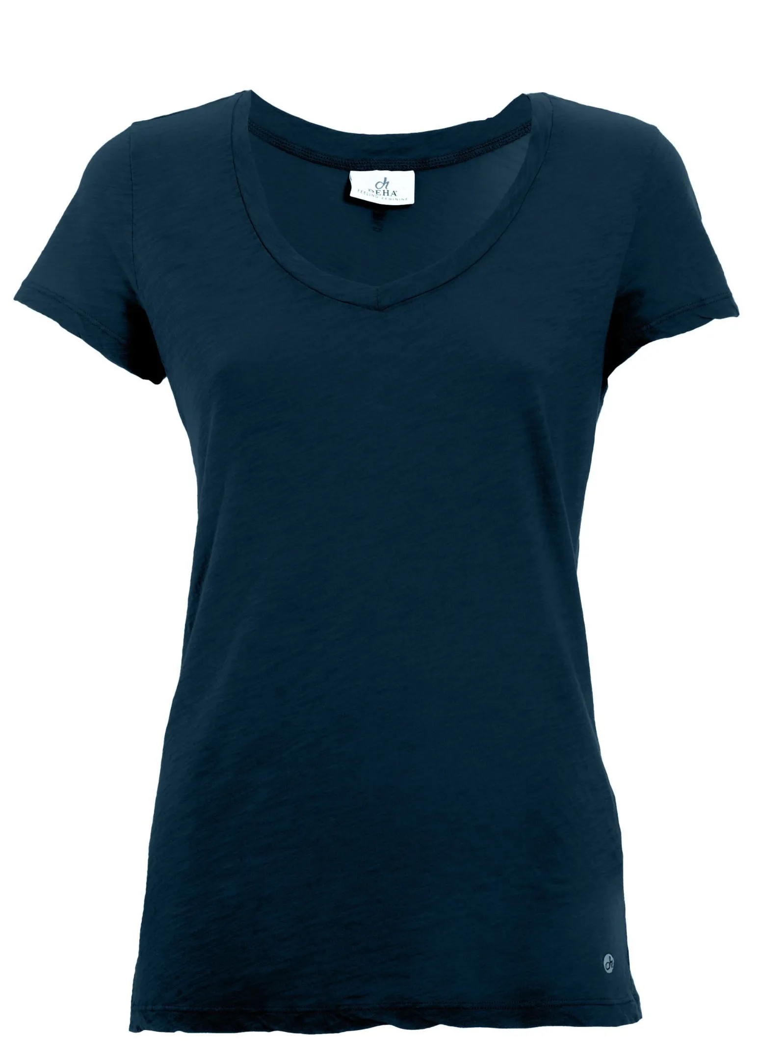DEHA Top & T-Shirts*T-Shirt Scollo A V In Jersey Fiammato Blu