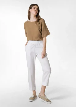 DEHA Top & T-Shirts*T-Shirt Sfrangiata In Lino Marrone