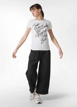 DEHA Top & T-Shirts*T-Shirt Stretch Leggera Con Grafica Bianco