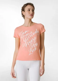 DEHA Top & T-Shirts*T-Shirt Stretch Leggera Con Grafica Arancio